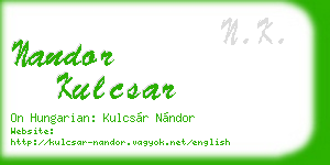 nandor kulcsar business card