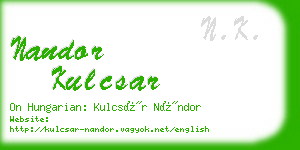 nandor kulcsar business card